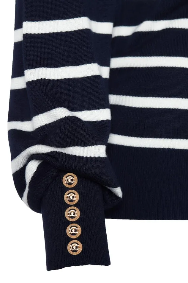 Women Knitwear Holland Cooper Kelsie Crew Neck Knit Ink Navy Stripe Women Knitwear Holland Cooper Kelsie Crew Neck Knit Ink Navy Stripe