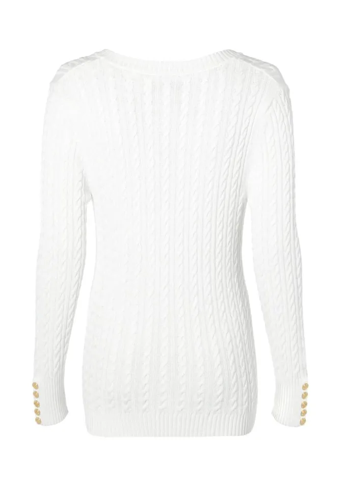 Women Knitwear Holland Cooper Seattle VNeck Knit Winter White Women Knitwear Holland Cooper Seattle VNeck Knit Winter White