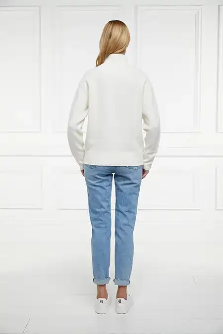 Women Knitwear Holland Cooper Tori Half Zip Knit Natural Women Knitwear Holland Cooper Tori Half Zip Knit Natural
