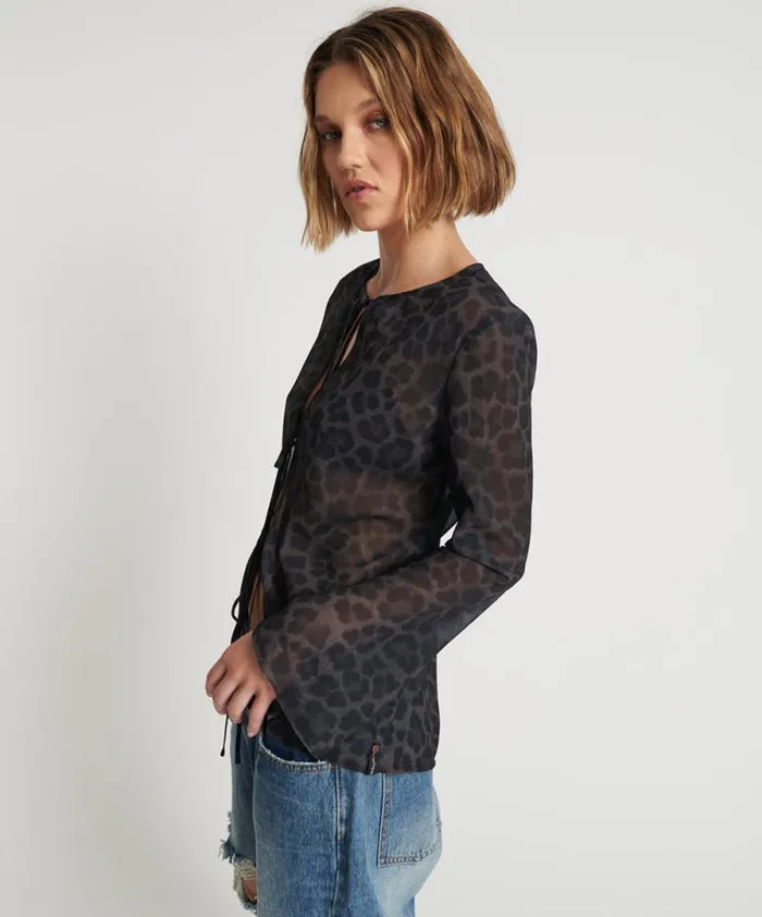 Women LEOPARD FANTASY CHIFFON LONGSLEEVE TOP One Teaspoon Tops Women LEOPARD FANTASY CHIFFON LONGSLEEVE TOP One Teaspoon Tops