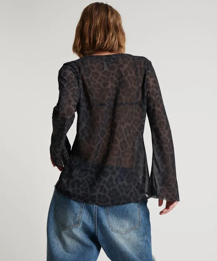 Women LEOPARD FANTASY CHIFFON LONGSLEEVE TOP One Teaspoon Tops Women LEOPARD FANTASY CHIFFON LONGSLEEVE TOP One Teaspoon Tops