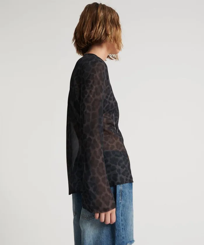 Women LEOPARD FANTASY CHIFFON LONGSLEEVE TOP One Teaspoon Tops Women LEOPARD FANTASY CHIFFON LONGSLEEVE TOP One Teaspoon Tops