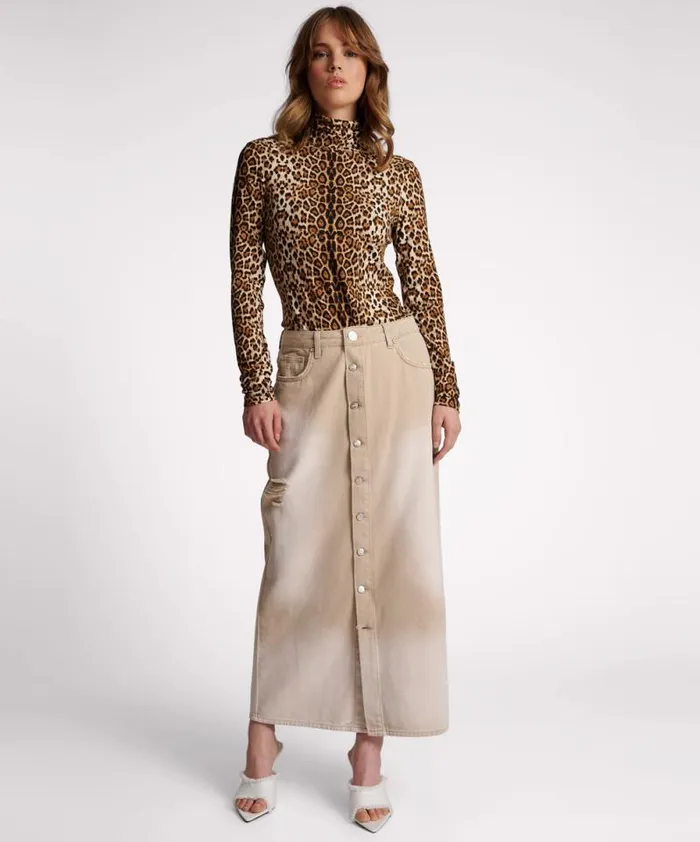 Women LEOPARD JERSEY TURTLE NECK LONG SLEEVE TOP One Teaspoon Tops Women LEOPARD JERSEY TURTLE NECK LONG SLEEVE TOP One Teaspoon Tops