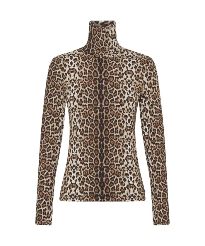 Women LEOPARD JERSEY TURTLE NECK LONG SLEEVE TOP One Teaspoon Tops Women LEOPARD JERSEY TURTLE NECK LONG SLEEVE TOP One Teaspoon Tops