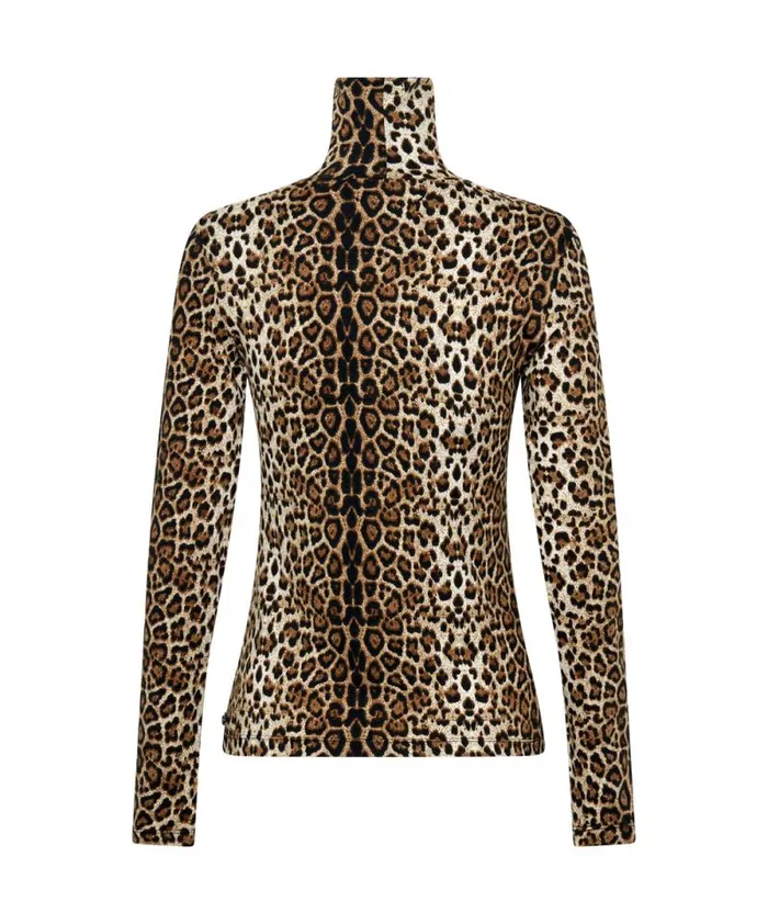 Women LEOPARD JERSEY TURTLE NECK LONG SLEEVE TOP One Teaspoon Tops Women LEOPARD JERSEY TURTLE NECK LONG SLEEVE TOP One Teaspoon Tops