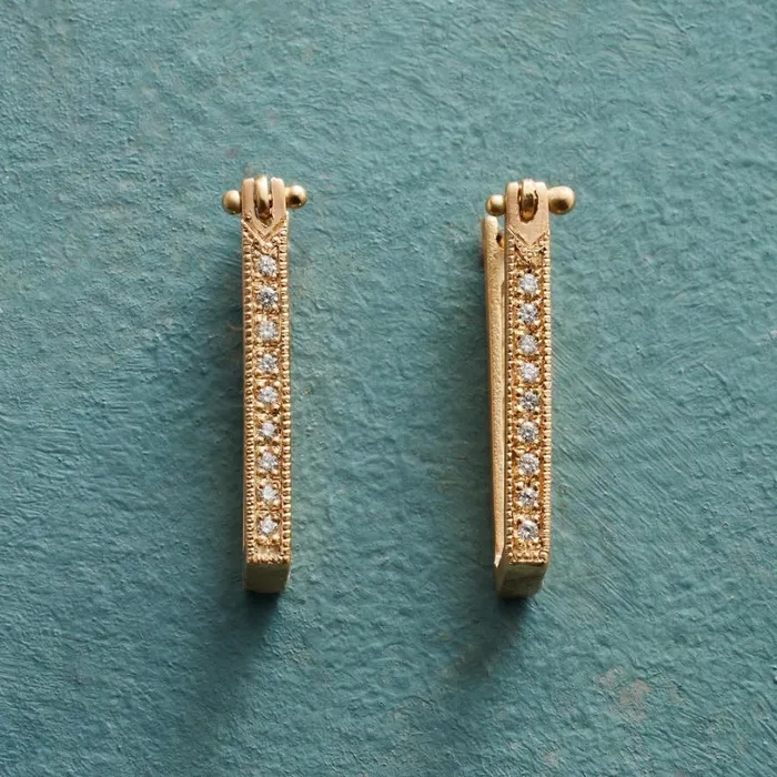 Women Line Of Diamonds Hoop Earrings Sundance Catalog Earrings