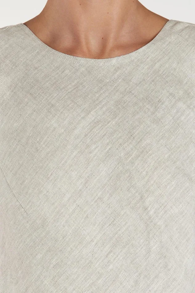 Women Linen Dresses DISSH LYRA NATURAL LINEN MIDI DRESS