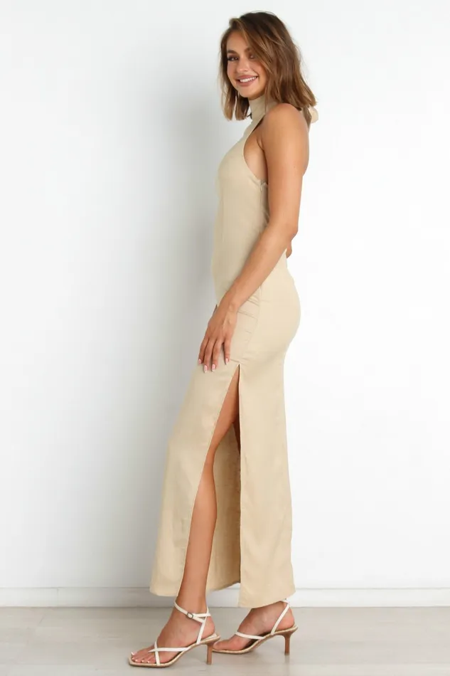 Women Linen Dresses Petal and Pup Giza Dress Beige