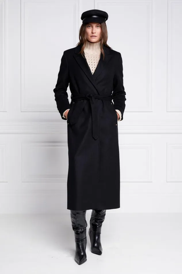 WomenLittle In Stock Tailoring Holland Cooper Wrap Coat Soft Black