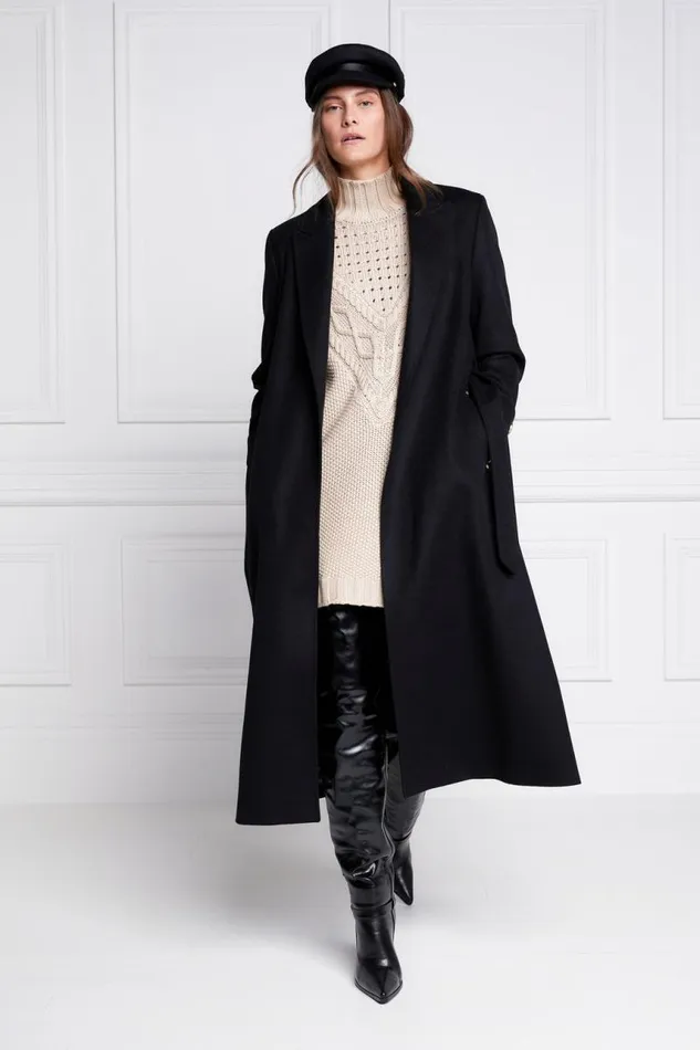 WomenLittle In Stock Tailoring Holland Cooper Wrap Coat Soft Black