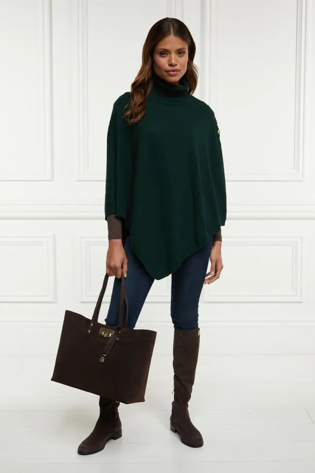 WomenLittle Knitwear Holland Cooper Roll Neck Cape Deep Emerald