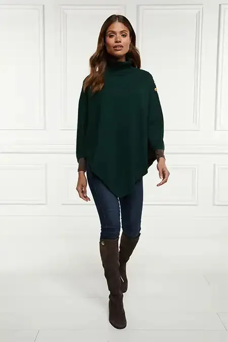 WomenLittle Knitwear Holland Cooper Roll Neck Cape Deep Emerald