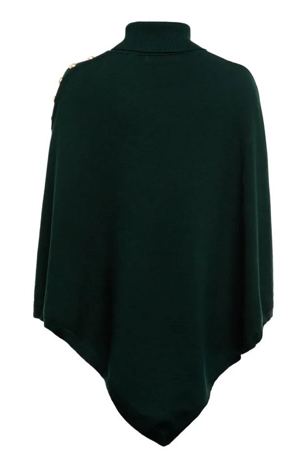 WomenLittle Knitwear Holland Cooper Roll Neck Cape Deep Emerald