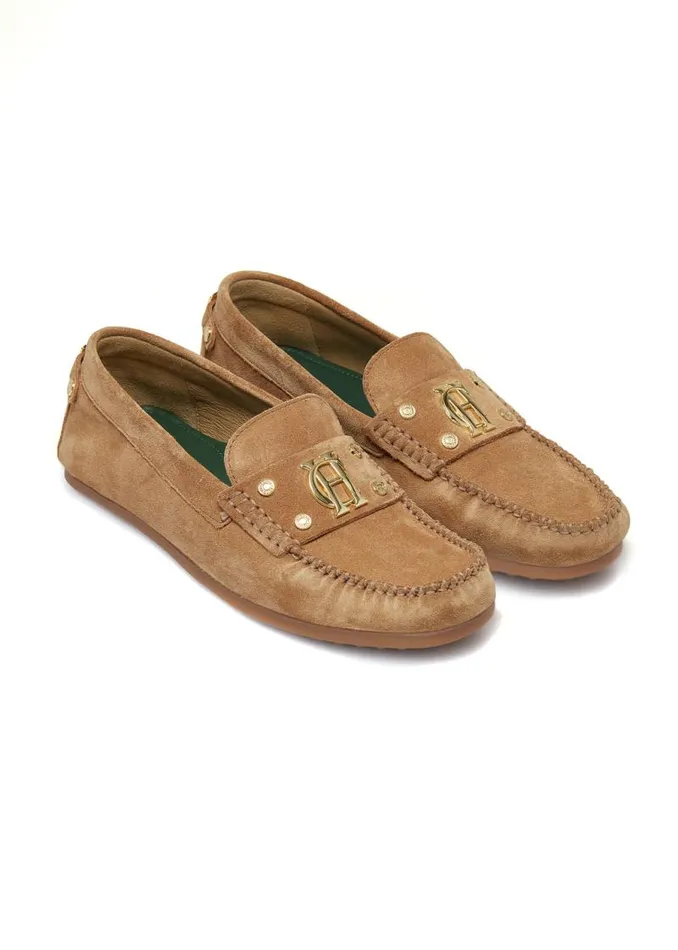 Women Loafers Holland Cooper The Driving Loafer Taupe Women Loafers Holland Cooper The Driving Loafer Taupe