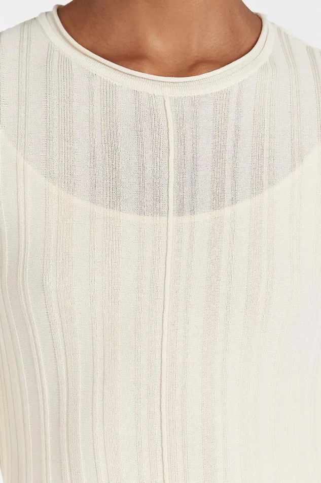 Women Long Sleeve Dresses DISSH SYLVIA CREAM KNIT MIDI DRESS