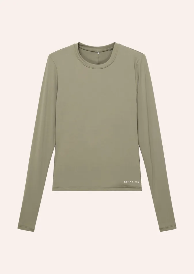 Women LongSleeveTops PE Nation FOUNDATION LONG SLEEVE TOP IN SILVER SAGE