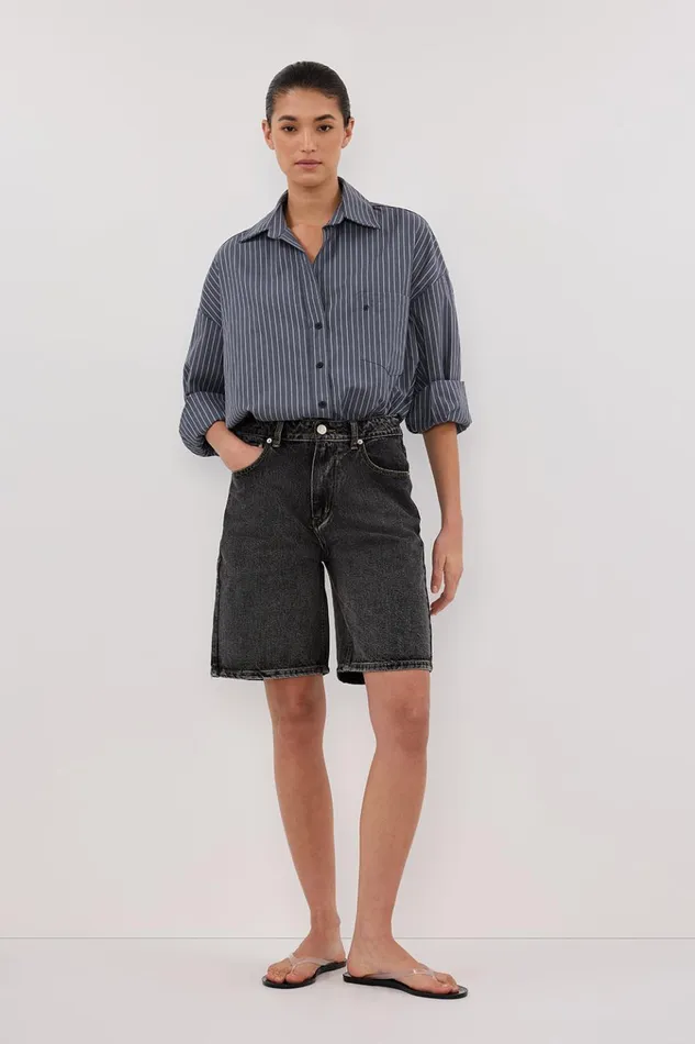 Women Long Sleeved DISSH MASON SLATE STRIPE SHIRT