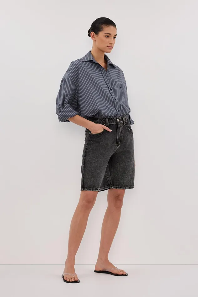 Women Long Sleeved DISSH MASON SLATE STRIPE SHIRT