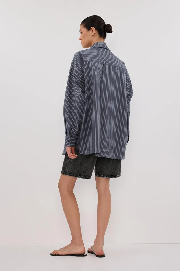 Women Long Sleeved DISSH MASON SLATE STRIPE SHIRT