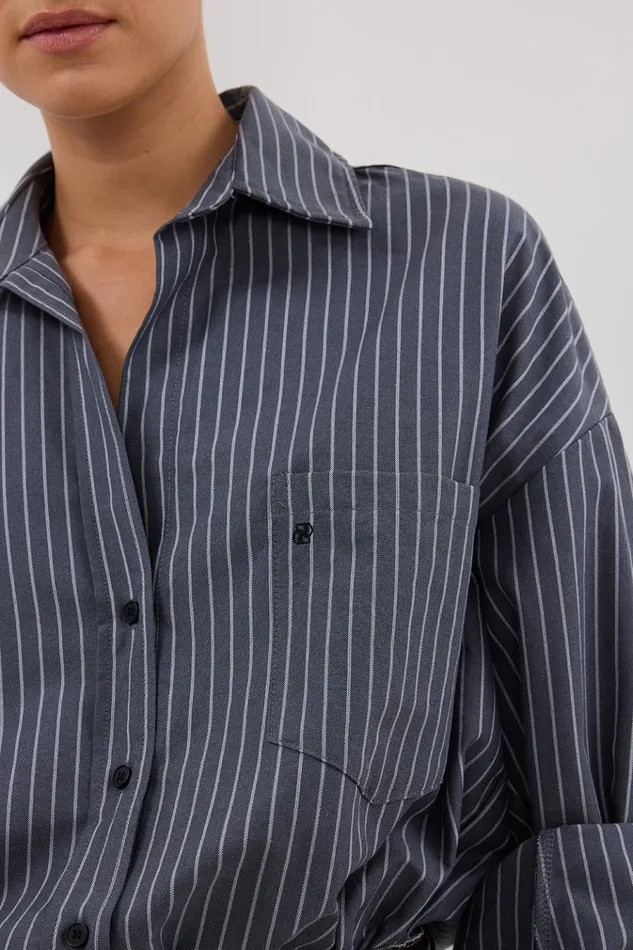 Women Long Sleeved DISSH MASON SLATE STRIPE SHIRT