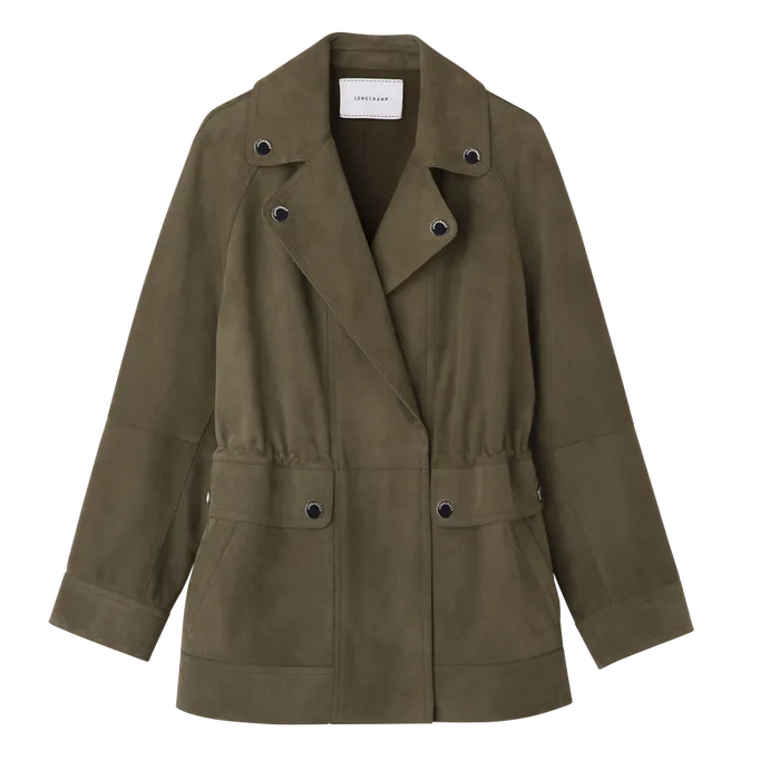 Women Longchamp Safari jacket Khaki Coats and Jackets