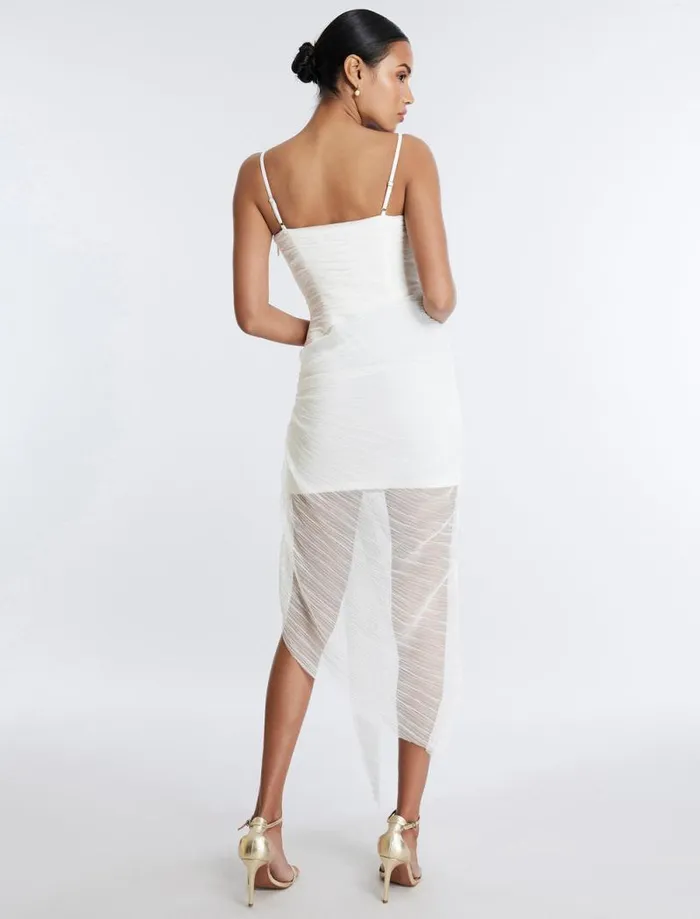 Women Lottie Cascading Ruched Dress Gardenia BCBG Dresses Women Lottie Cascading Ruched Dress Gardenia BCBG Dresses