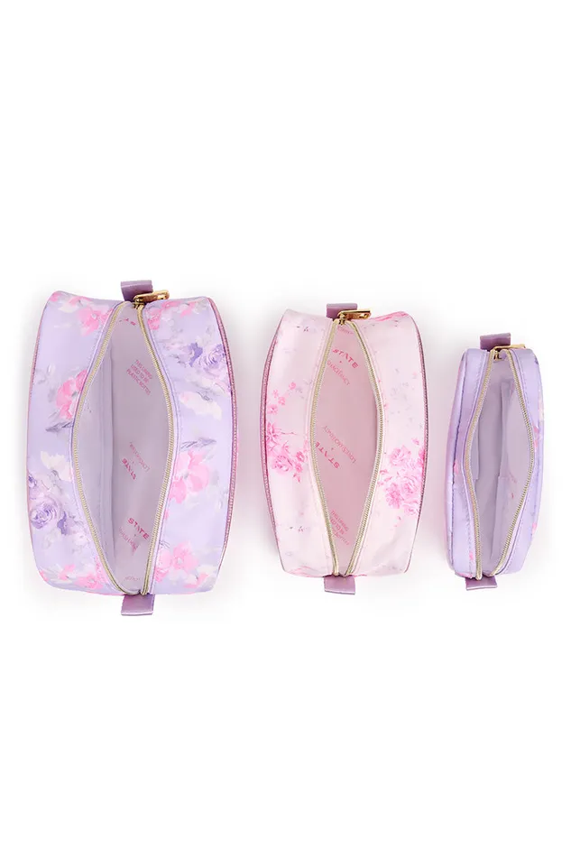 Women LoveShackFancy Bags and Travel State Travel Pouch Set Happy Thoughts