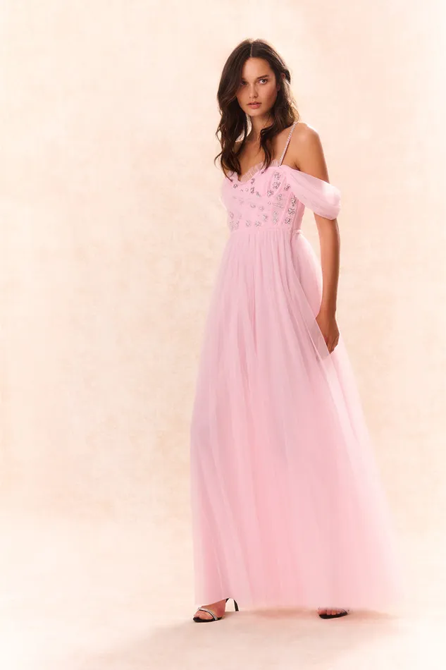Women LoveShackFancy Dresses Dantine Tulle Ball Gown Ballet Taupe