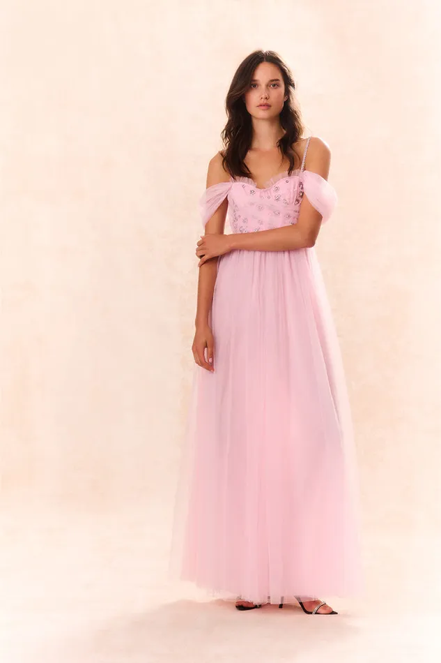 Women LoveShackFancy Dresses Dantine Tulle Ball Gown Ballet Taupe