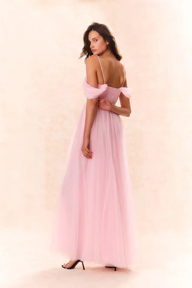 Women LoveShackFancy Dresses Dantine Tulle Ball Gown Ballet Taupe
