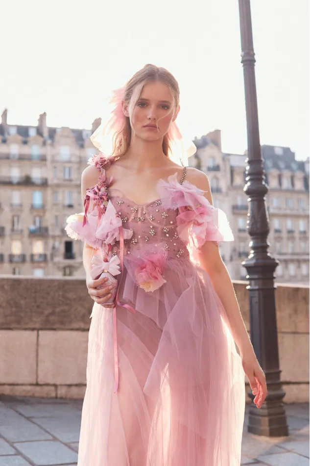 Women LoveShackFancy Dresses Dantine Tulle Ball Gown Ballet Taupe