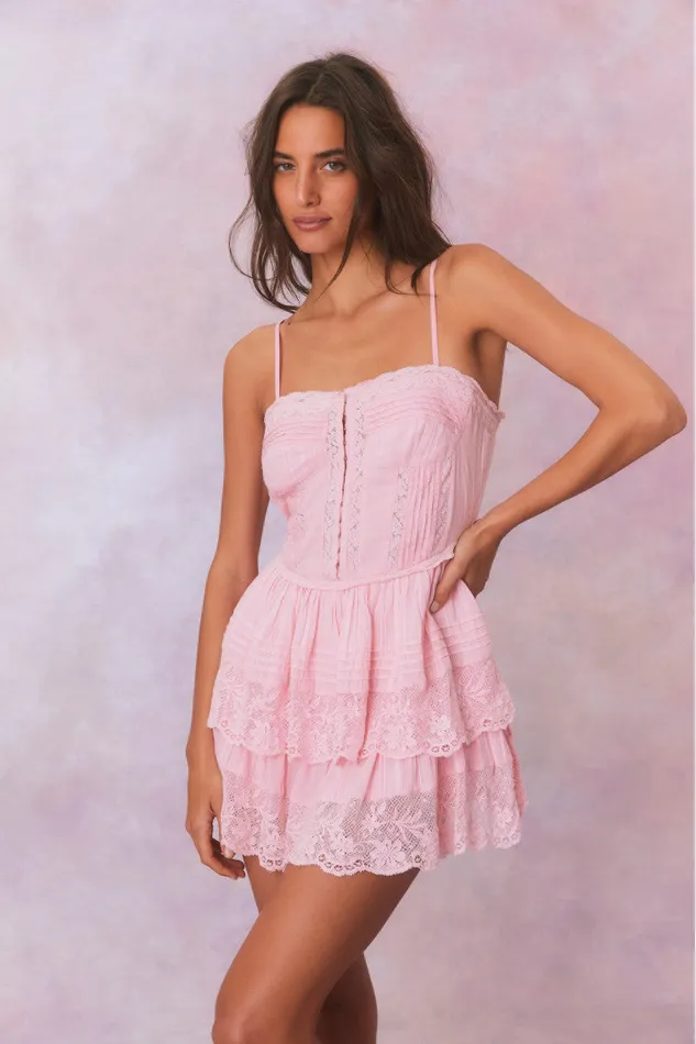 Women LoveShackFancy Dresses Nerida Bustier Mini Dress Cherry Pink