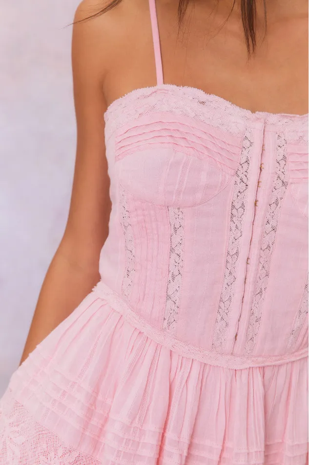 Women LoveShackFancy Dresses Nerida Bustier Mini Dress Cherry Pink