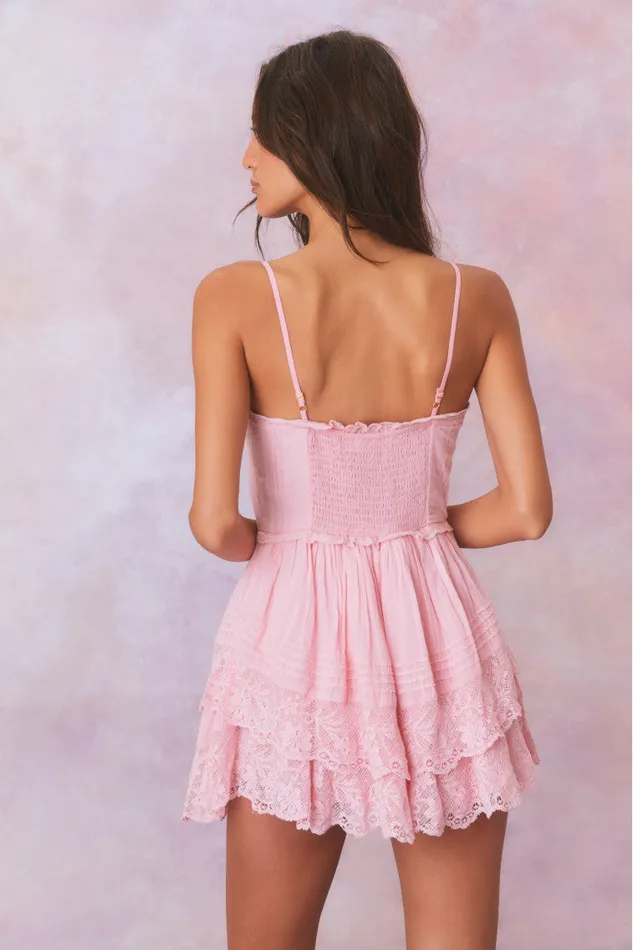 Women LoveShackFancy Dresses Nerida Bustier Mini Dress Cherry Pink