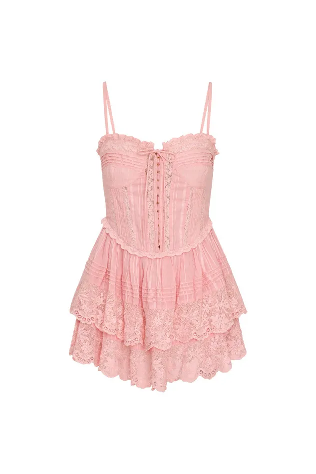 Women LoveShackFancy Dresses Nerida Bustier Mini Dress Cherry Pink