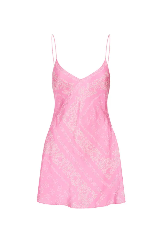Women LoveShackFancy Dresses Raja Bandana Mini Dress Cupid Kiss