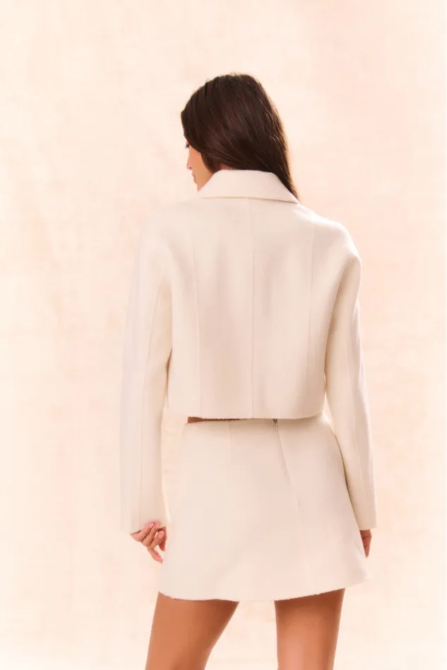 Women LoveShackFancy Jackets and Coats Lettie Wool MilitaryInspired Jacket Oatmeal