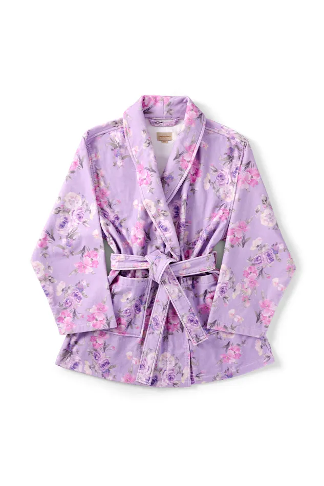 Women LoveShackFancy Sleepwear Indie Cotton Bath Robe Hibiscus