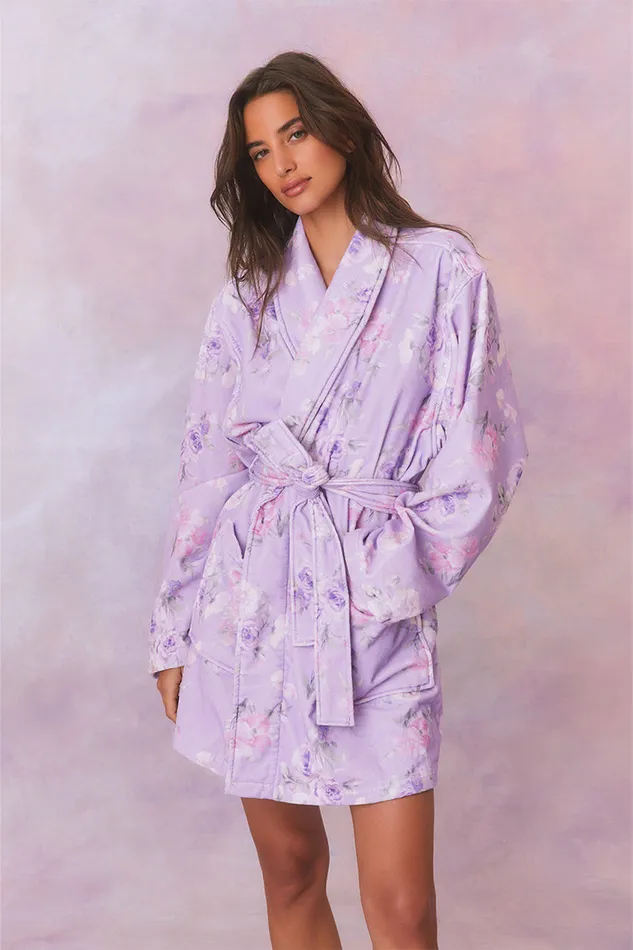 Women LoveShackFancy Sleepwear Indie Cotton Bath Robe Hibiscus