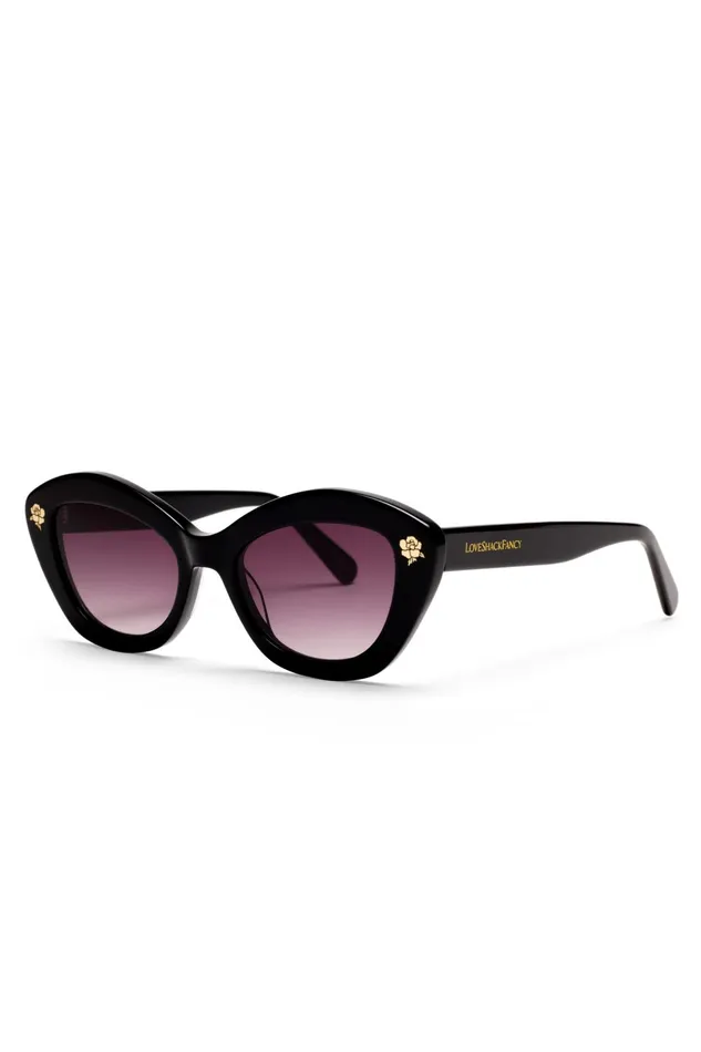 Women LoveShackFancy Sunglasses Hessel Cat Eye Sunglasses Soft Black Women LoveShackFancy Sunglasses Hessel Cat Eye Sunglasses Soft Black