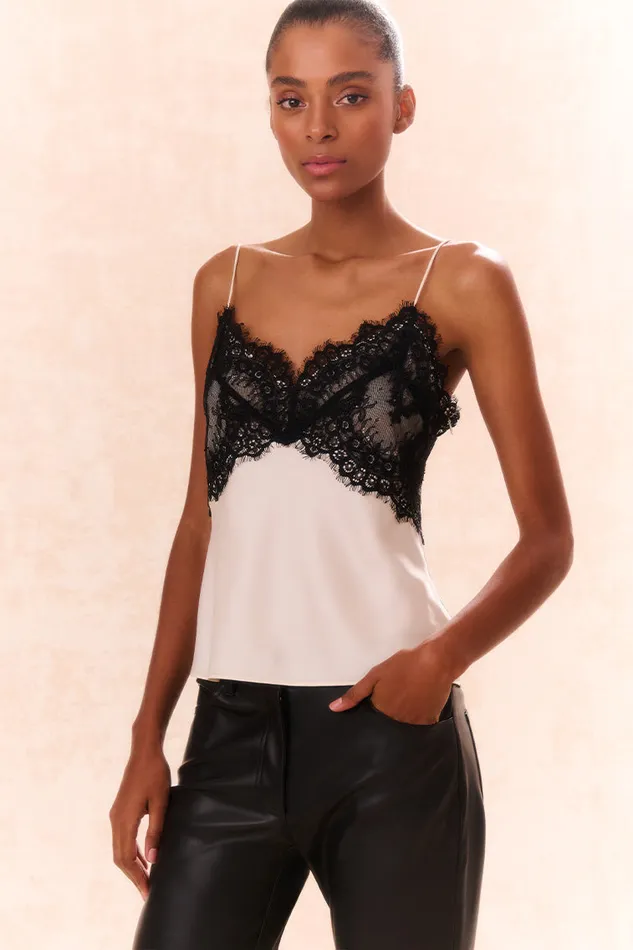 Women LoveShackFancy Tops Talulah LaceTrimmed Cami Top Cream