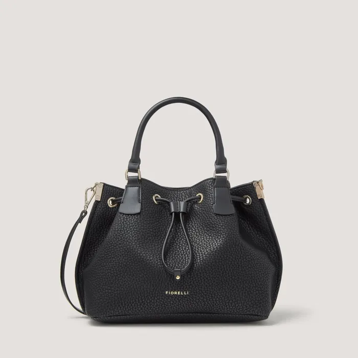 Women Lucia Drawstring Handbag Black Fiorelli Grab Bags