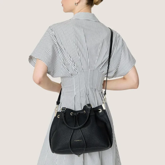 Women Lucia Drawstring Handbag Black Fiorelli Grab Bags