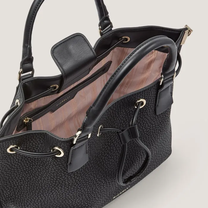 Women Lucia Drawstring Handbag Black Fiorelli Grab Bags