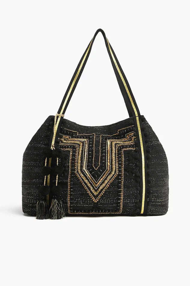 Women Luxe Love Tote 8211 Hand Beaded Large Black Tote For Women Travel and Beach Bags America and Beyond Women Luxe Love Tote 8211 Hand Beaded Large Black Tote For Women Travel and Beach Bags America and Beyond