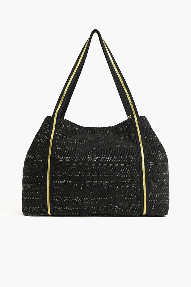 Women Luxe Love Tote 8211 Hand Beaded Large Black Tote For Women Travel and Beach Bags America and Beyond
