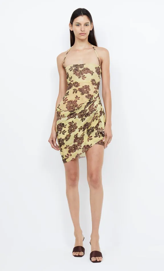 Women MALIBU BAY DRAPED MINI DRESS 8211 CITRUS PLUM FLORAL Bec Bridge Mini Dresses