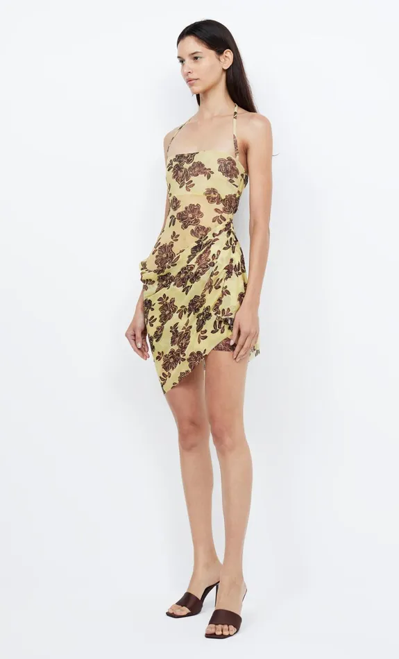 Women MALIBU BAY DRAPED MINI DRESS 8211 CITRUS PLUM FLORAL Bec Bridge Mini Dresses
