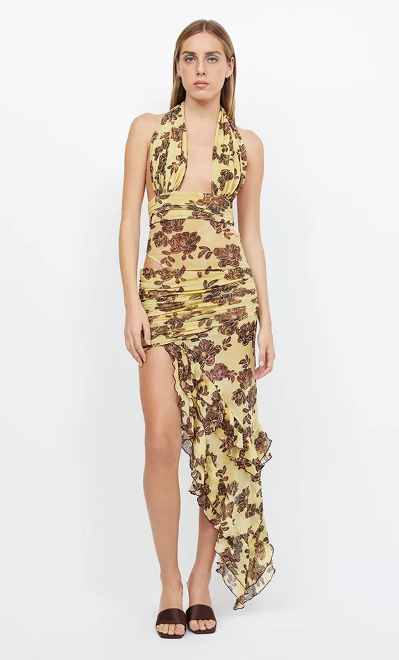 Women MALIBU BAY HALTER DRESS 8211 CITRUS PLUM FLORAL Bec Bridge Maxi Dresses