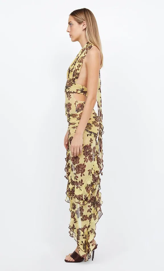 Women MALIBU BAY HALTER DRESS 8211 CITRUS PLUM FLORAL Bec Bridge Maxi Dresses